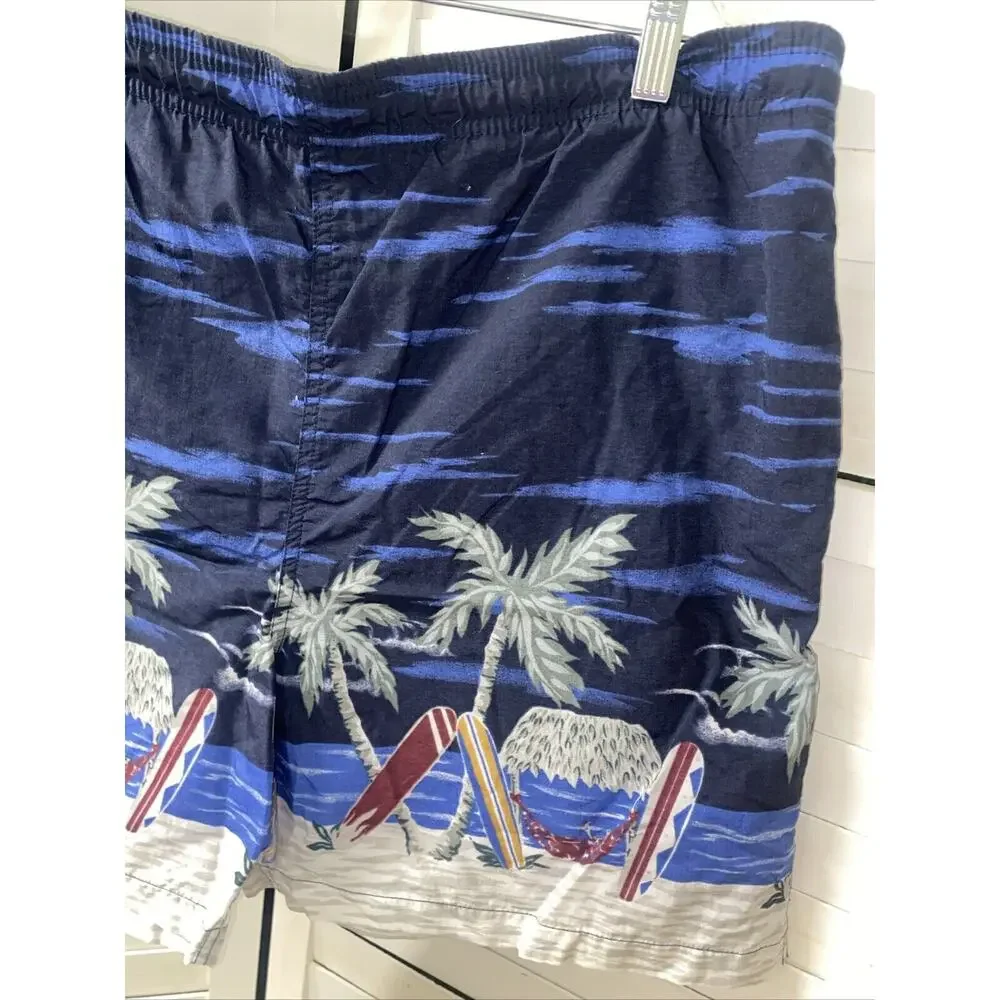 VTG 80s 90s Cherokee Swim Shorts Boardshorts Men’s Navy Floral Hawaiian Large